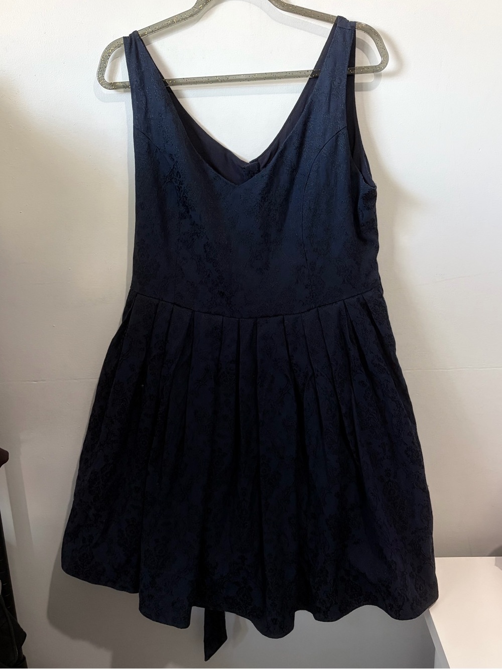 Princess Highway Navy Blue Brocade Jacquard Fit Flare Party Dress Size 16 US 12